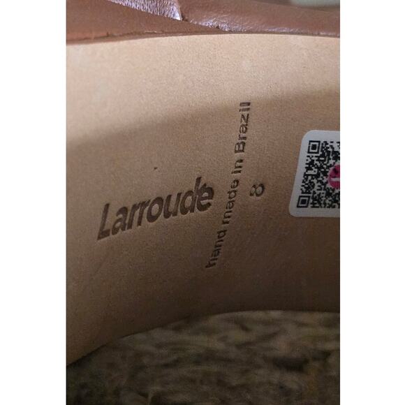 Larroude Dolly Mule Caramel Leather Ladies Wedge Heels Size 8 - Picture 10 of 11